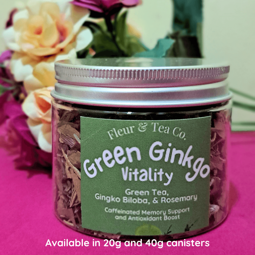 Green Ginkgo Vitality in Canister - Fleur & Tea Co.