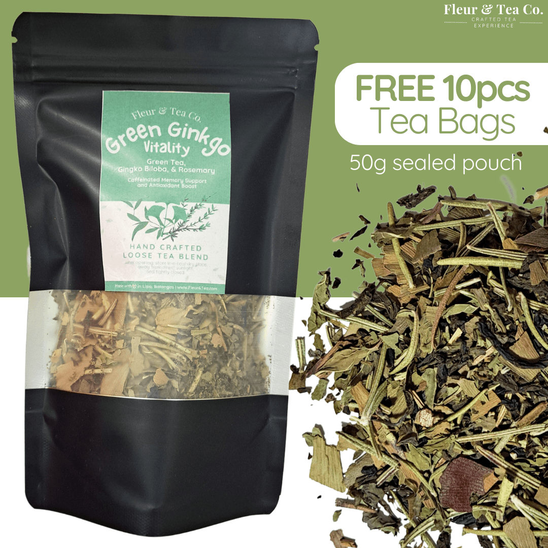 Green Ginkgo Vitality in Pouch - Fleur & Tea Co.