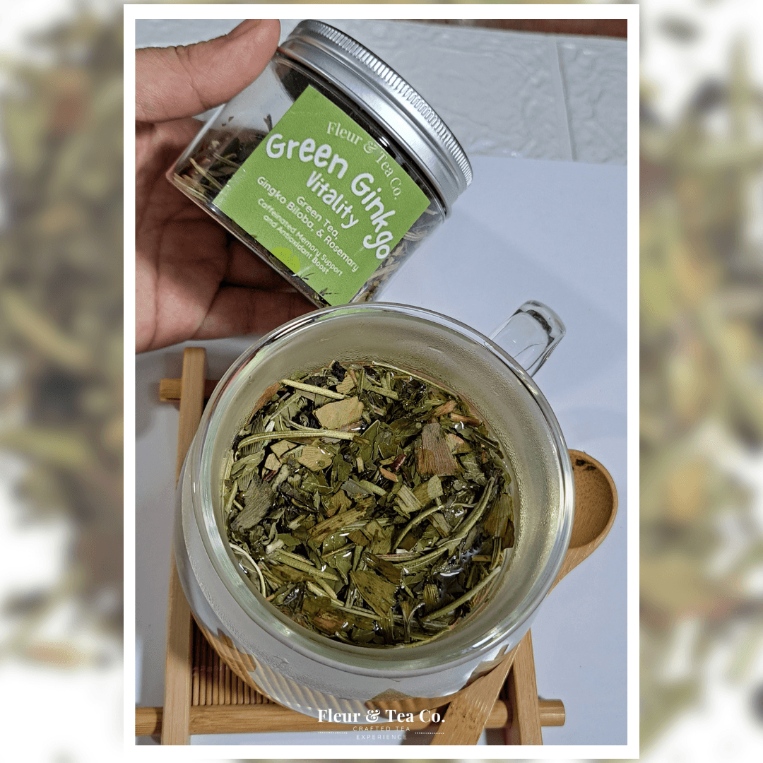 Green Ginkgo Vitality in Canister - Fleur & Tea Co.